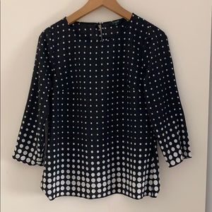 JCrew polka dot blouse, XS